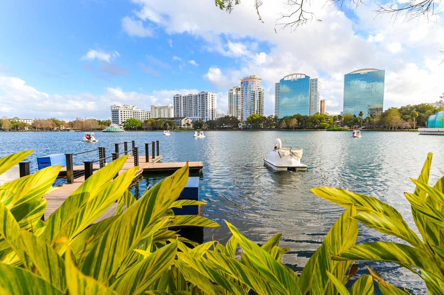 Urlaub in Orlando – Boote auf dem Lake Eola