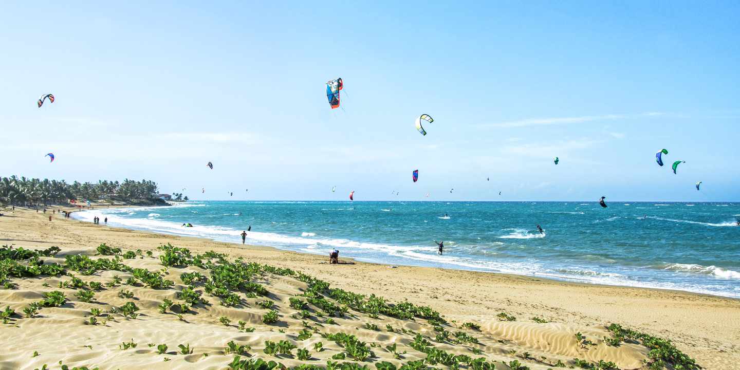 Der Kite-Strand Cabarete in der Dominikanischen Republik, Karibik