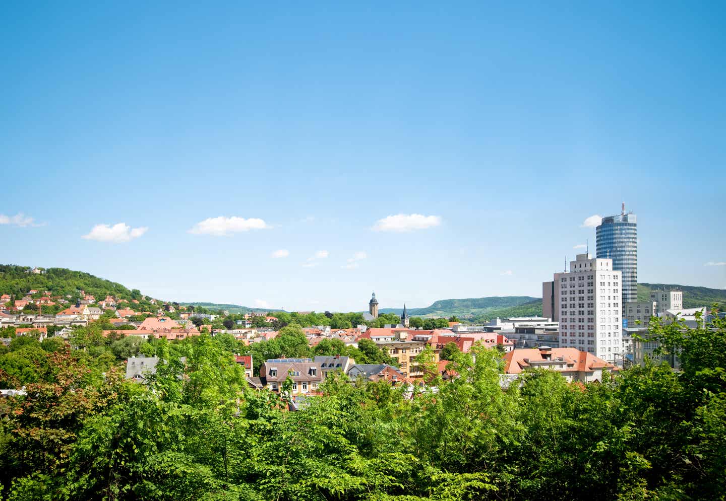 Skyline der Stadt Jena in Thüringen