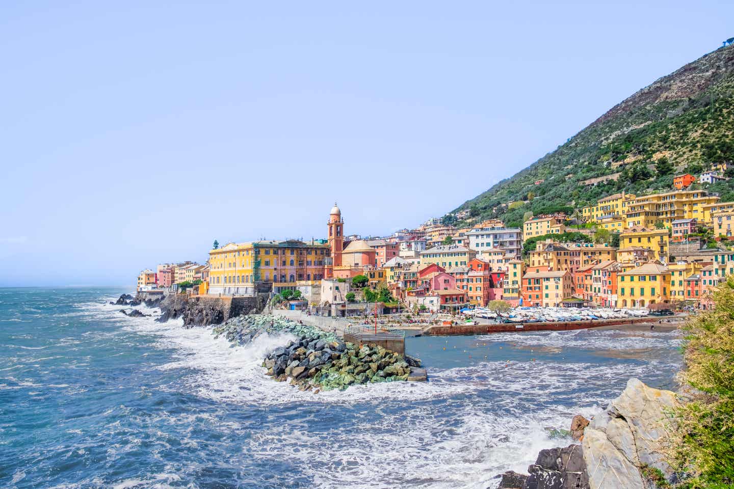 Blick auf Nervi, dem östlichsten Stadtteil Genuas