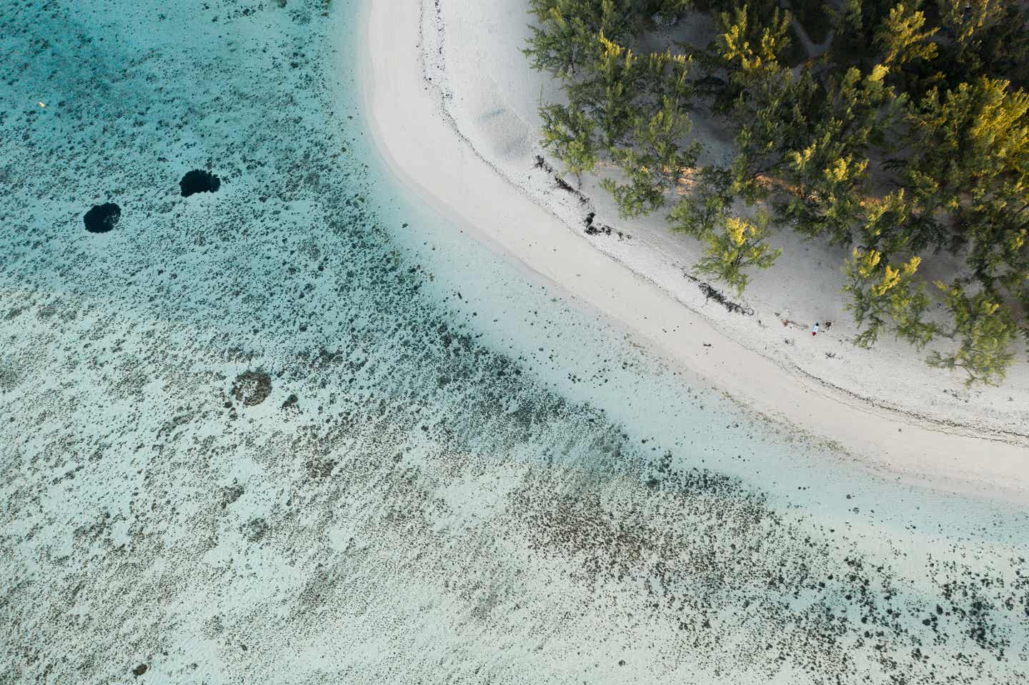 Reisekalender Februar: Mauritius Bucht von oben