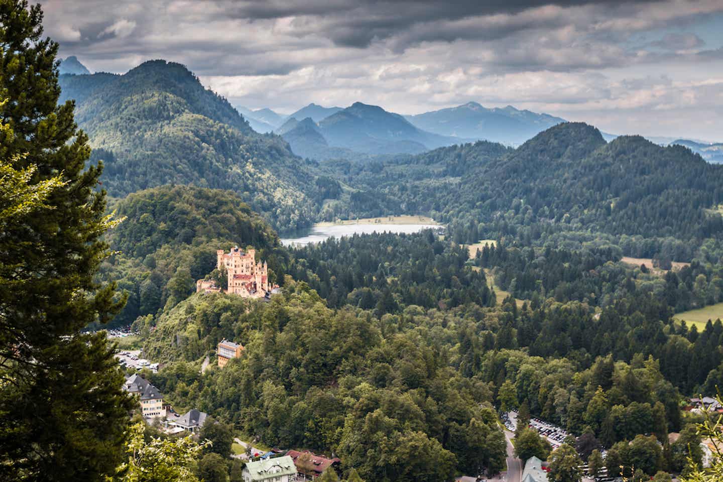 Das Schloss Neuschwanstein von oben