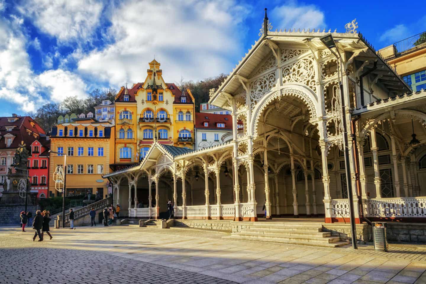 Die berühmte Urlaubs- und Heilquellen-Stadt Karlsbad