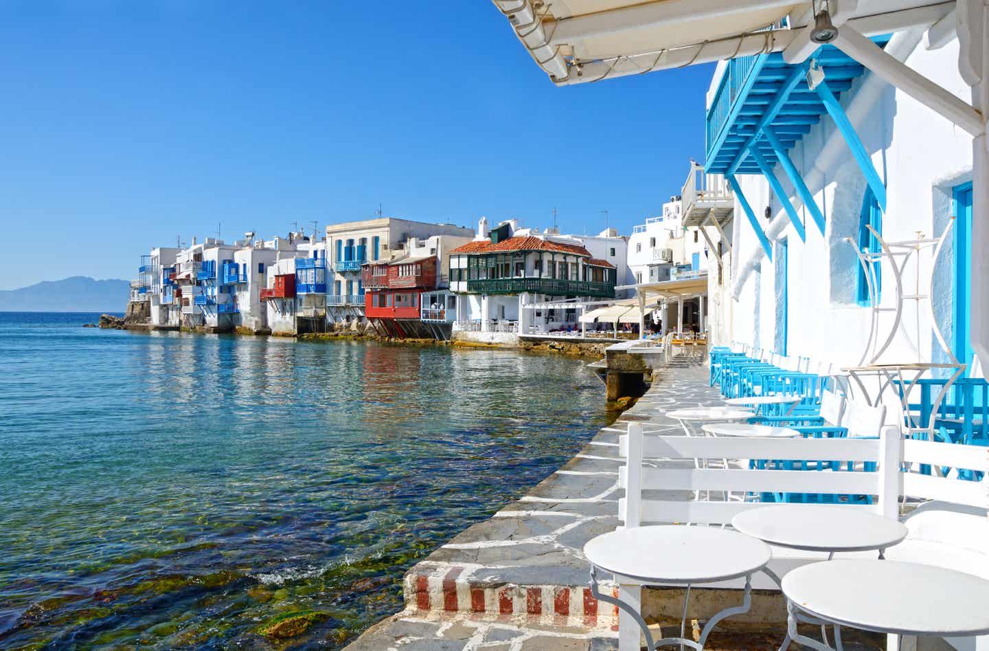 Mykonos Sehenswürdigkeiten: Hafen mit Tavernen