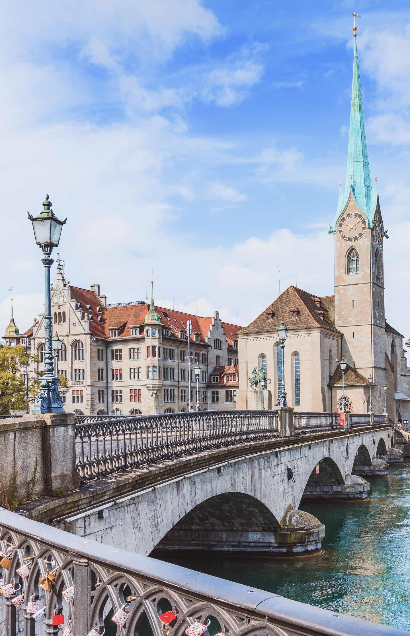 Zürich Fluss Stadtpanorama