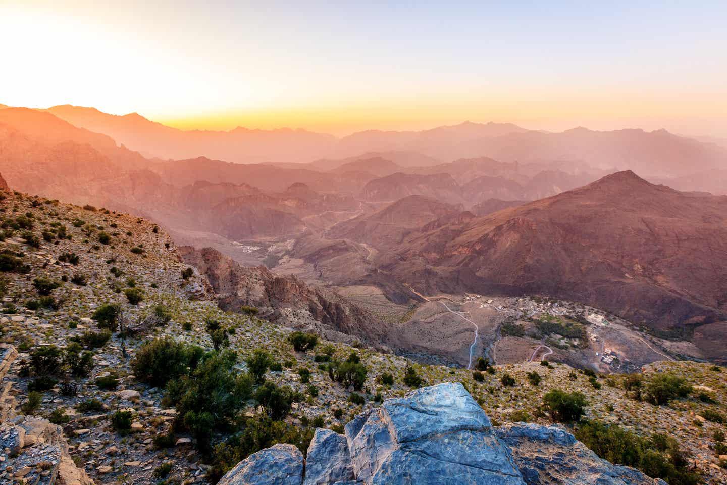 Das Hadschar-Gebirge im Oman