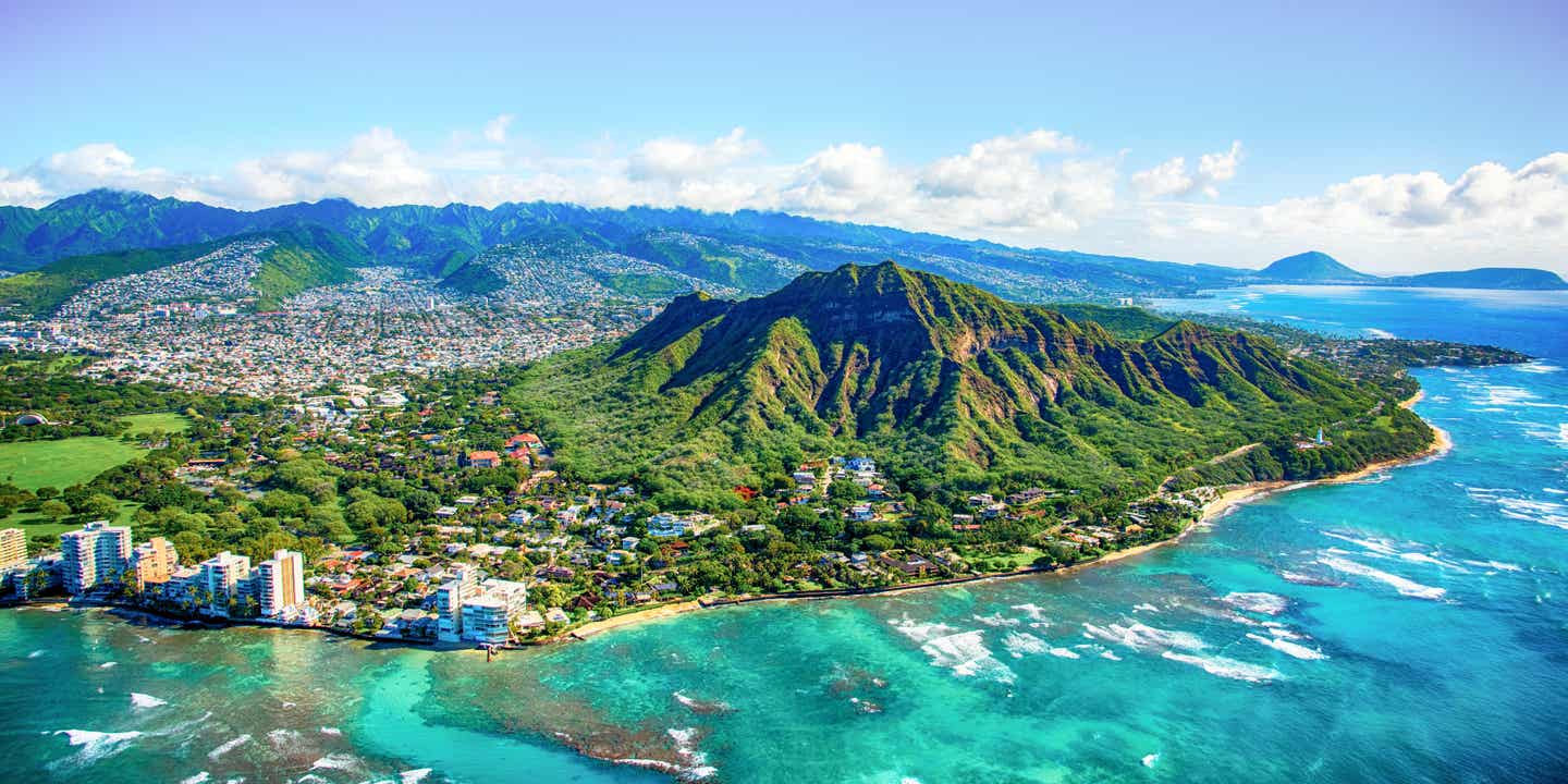Diamond Head Vulkan von der Meerseite aus gesehen
