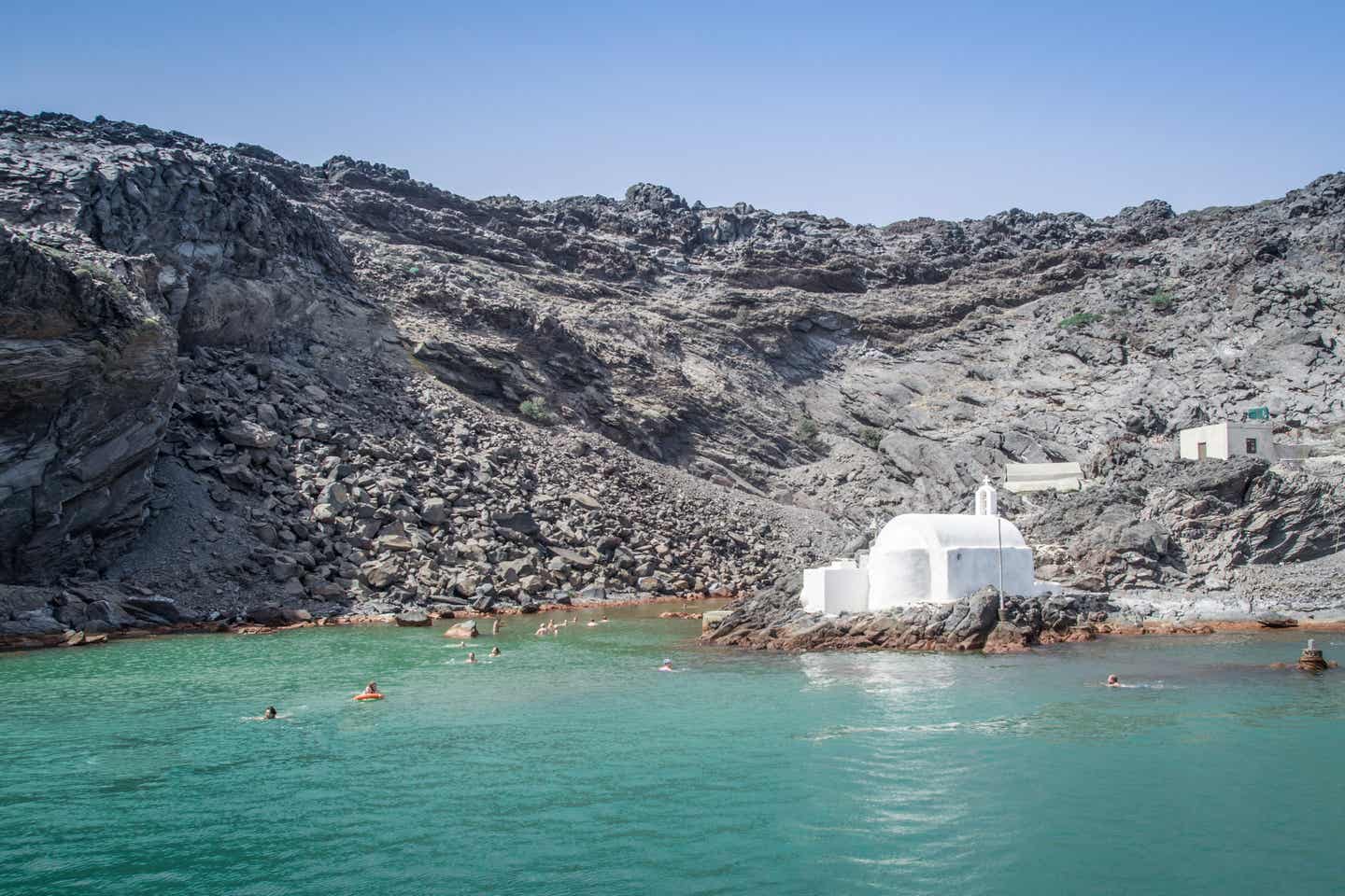 Heiße Quellen Griechenland - Palea Kameni bei Santorin