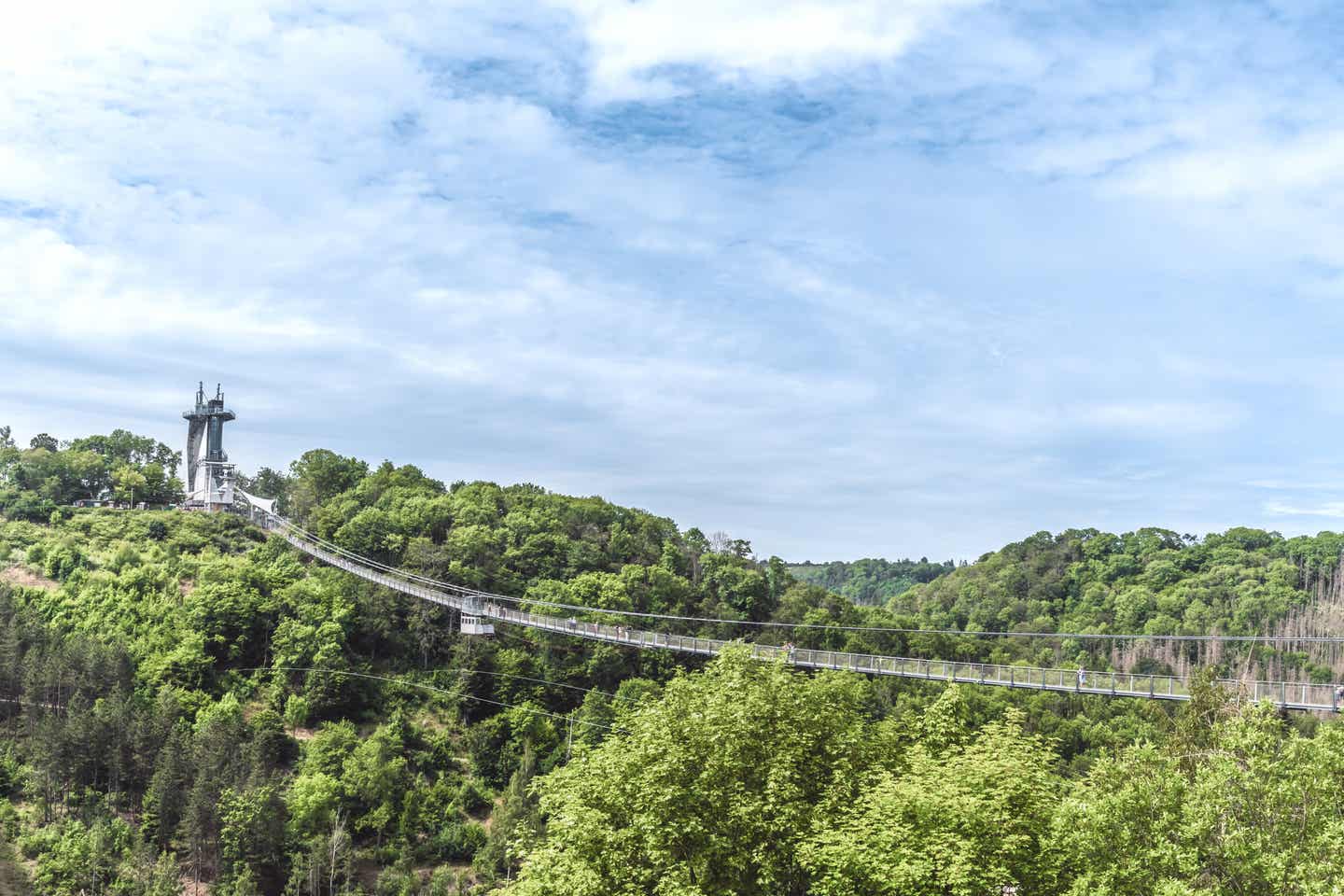 Eins der Highlights der Rappbodetalsperre ist die Hängebrücke über den Stausee