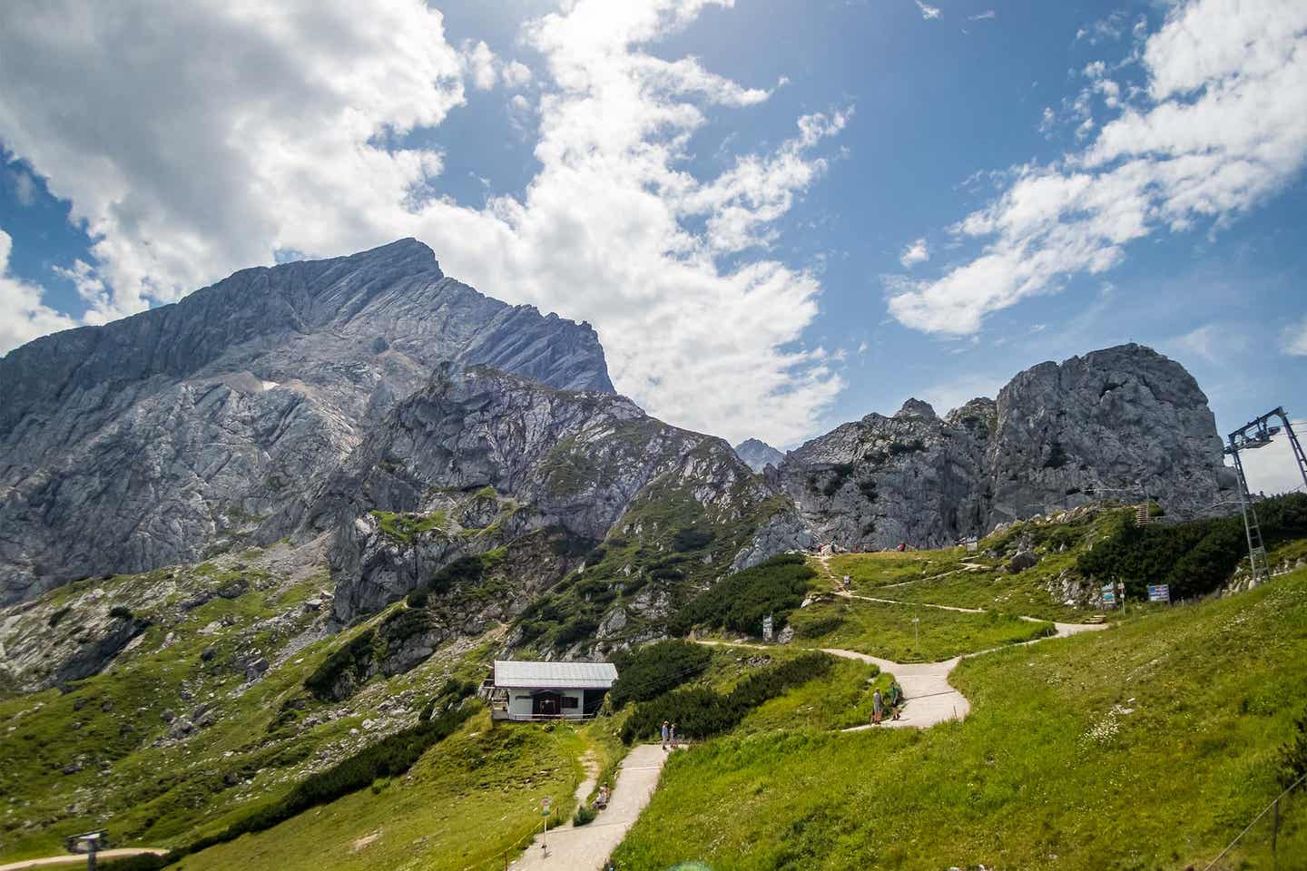 Aufstieg zur Zugspitze zwischen Ehrwald und Eibsee