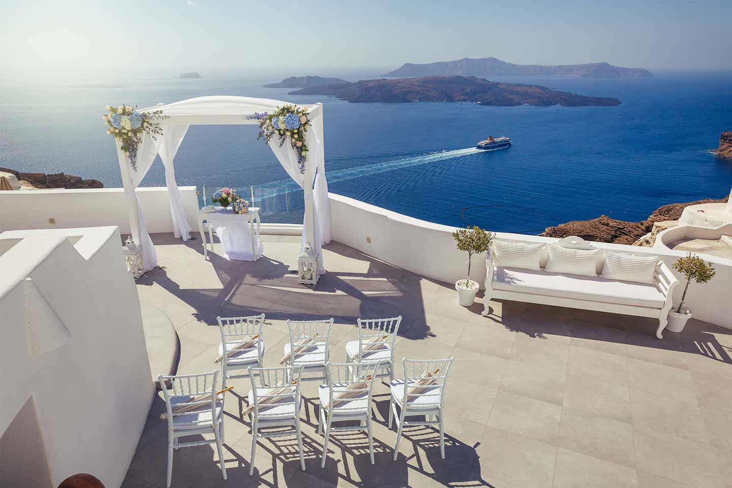 Hochzeitsort auf Santorini