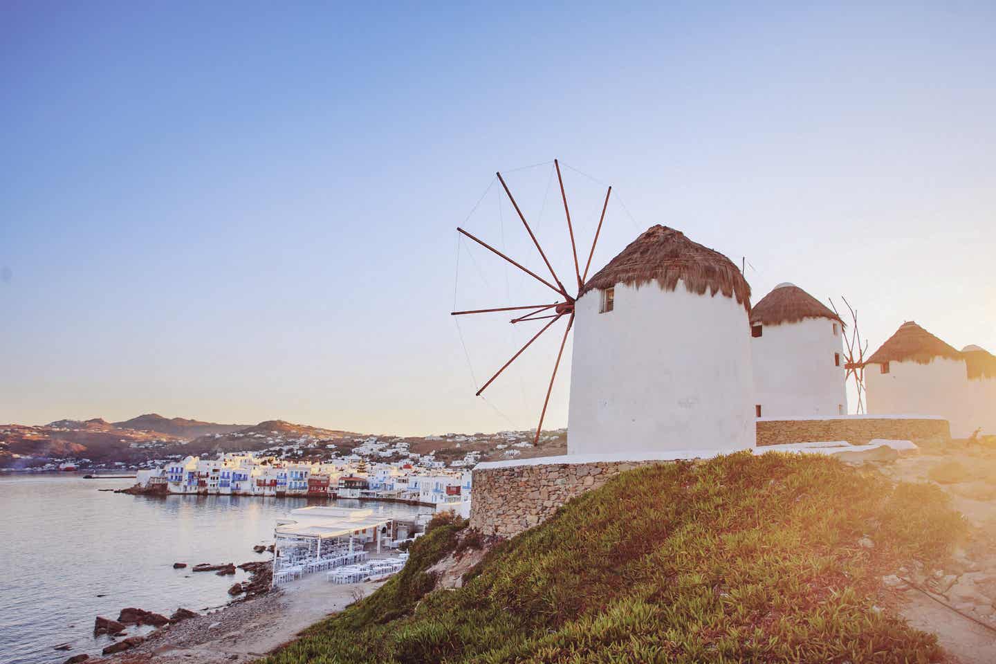 Windmühlen auf Mykonos, Griechenland