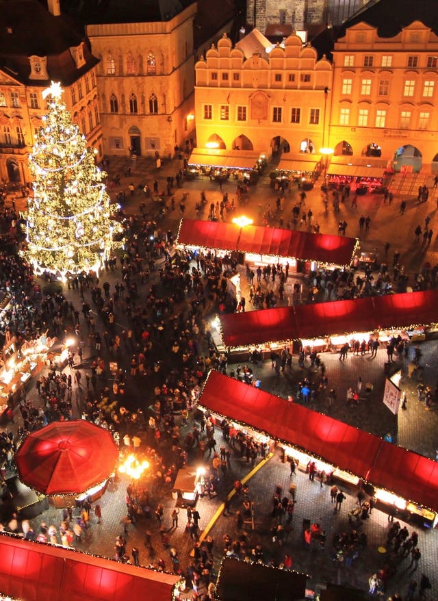 Weltweit Weihnachten feiern Weihnachtsmarkt in Prag