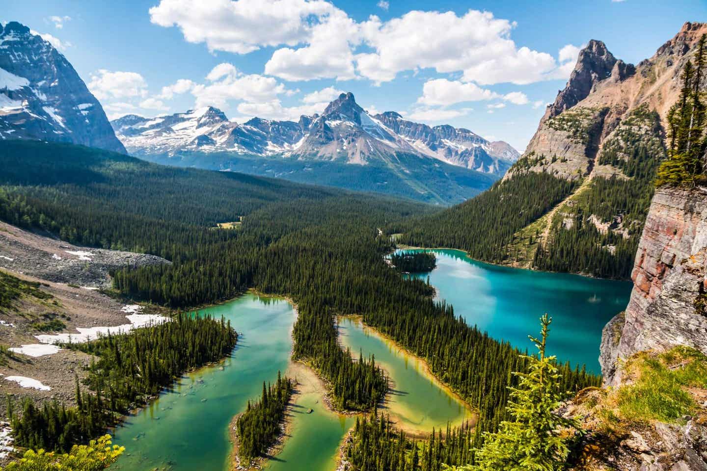 Der Mary Lake und Lake O'Hara von oben