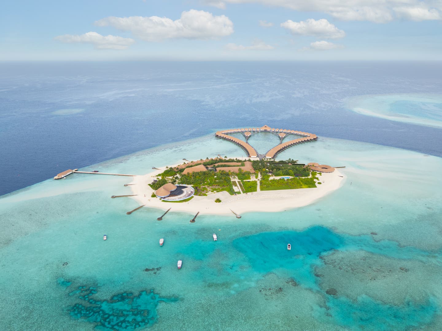 Luftbild des Hotel-Atolls
