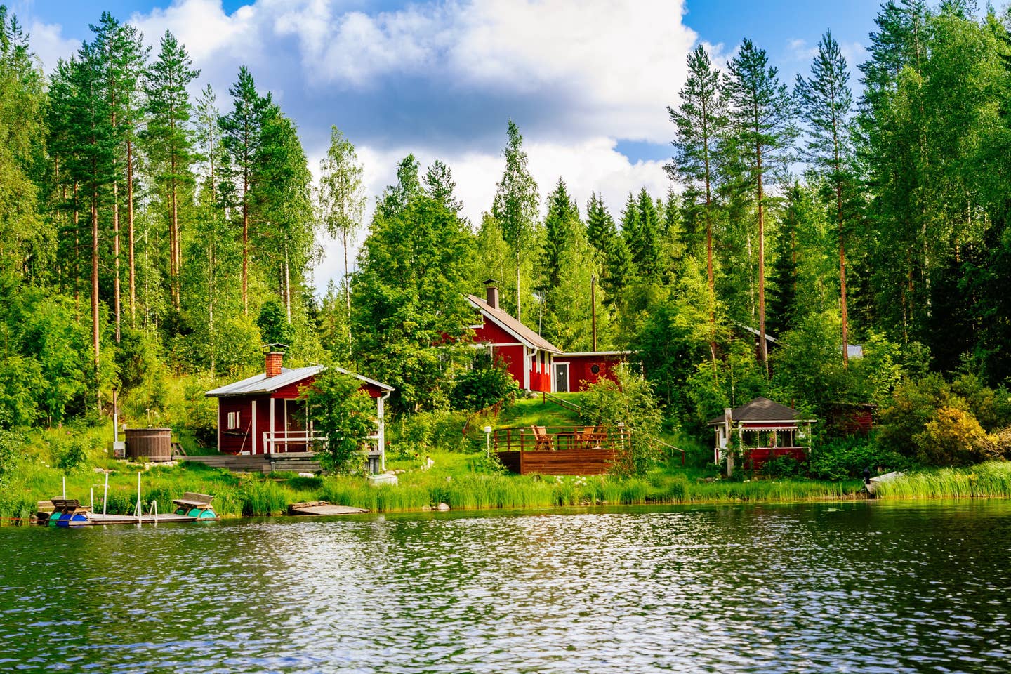 Finnland – finnisches Holzhaus am See