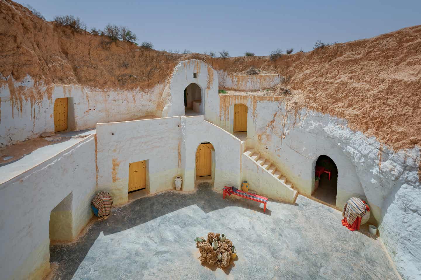 Berber Troglodyte Haus, Höhlenwohnung in Matmata, Tunesien