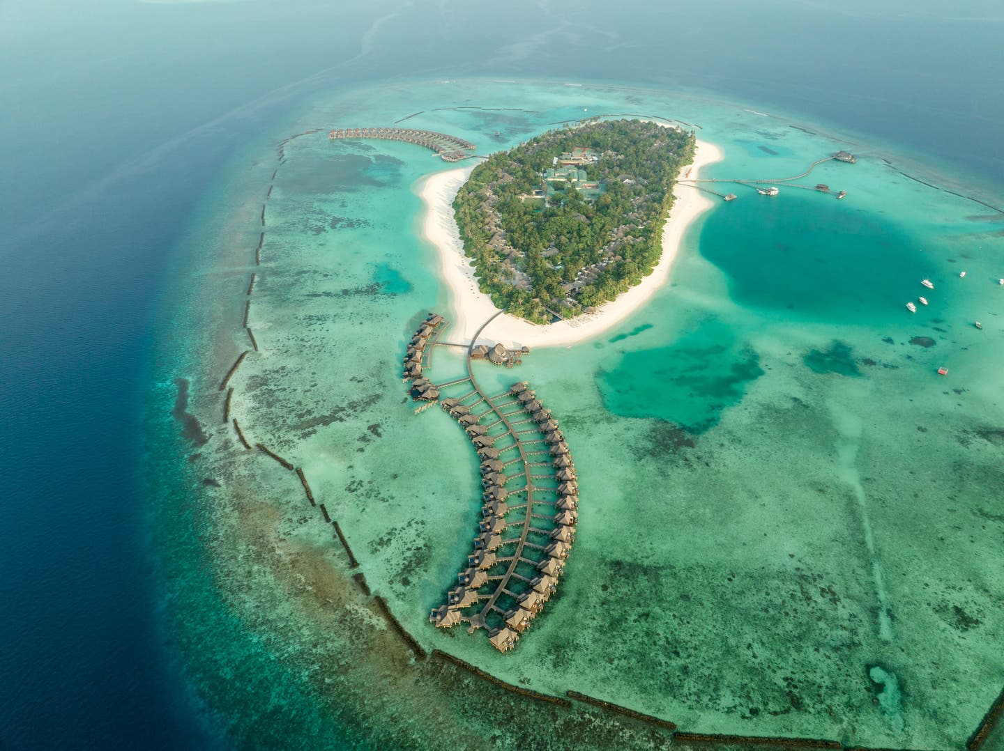 Ansicht der Insel Irufushi von oben