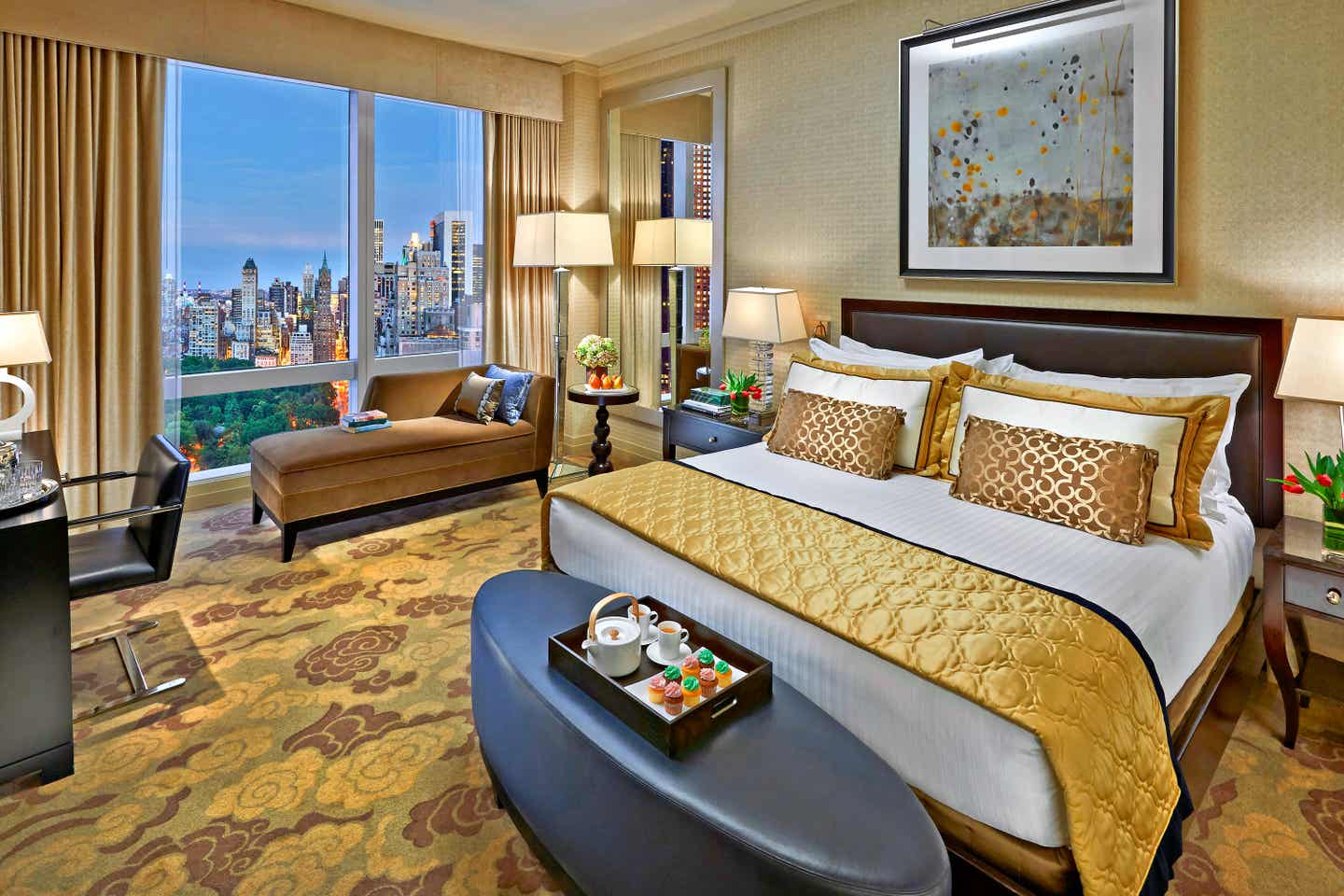 Beste Hotels New York: Aussicht aus einem Schlafzimmer des Mandarin Oriental New York auf den Central Park