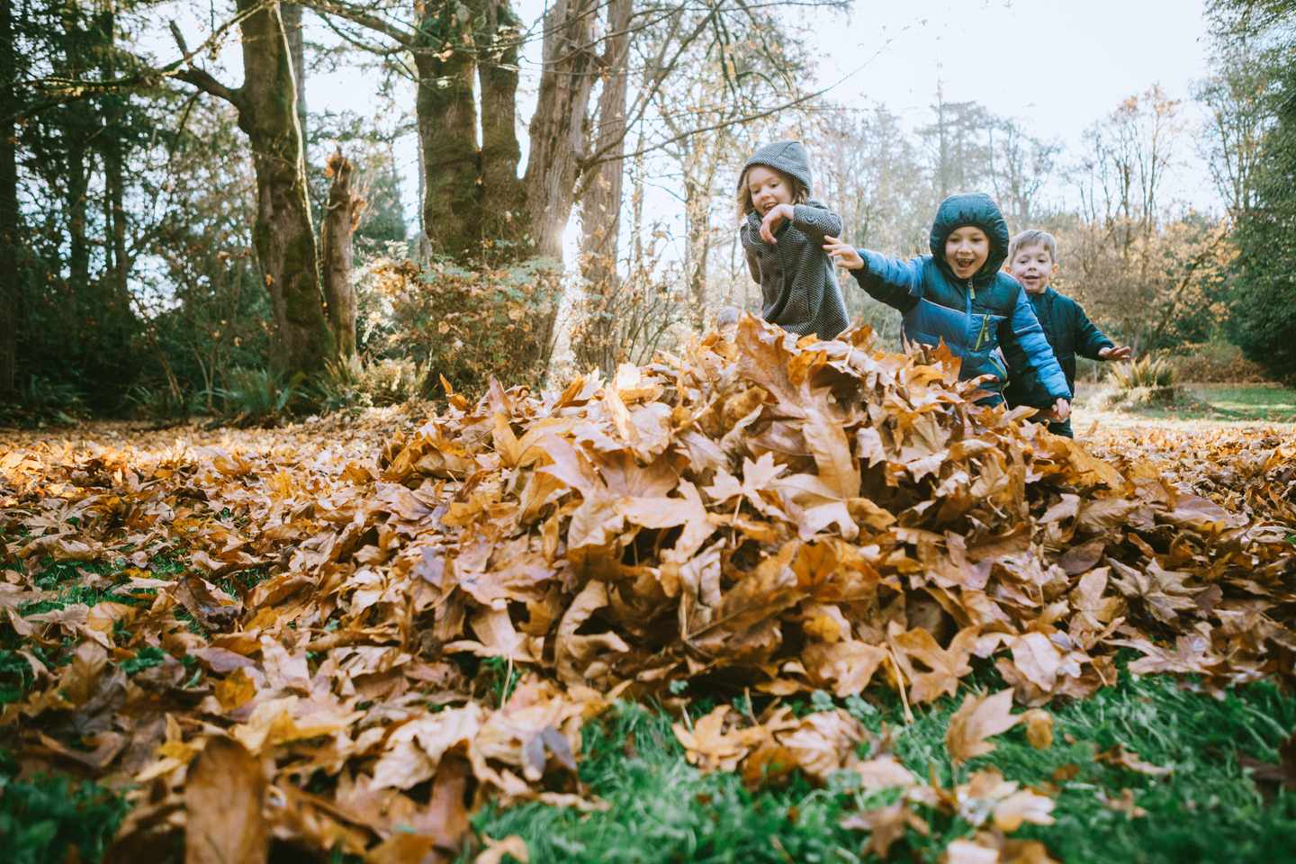 Städtetrip Oktober: Kinder spielen im Herbsturlaub