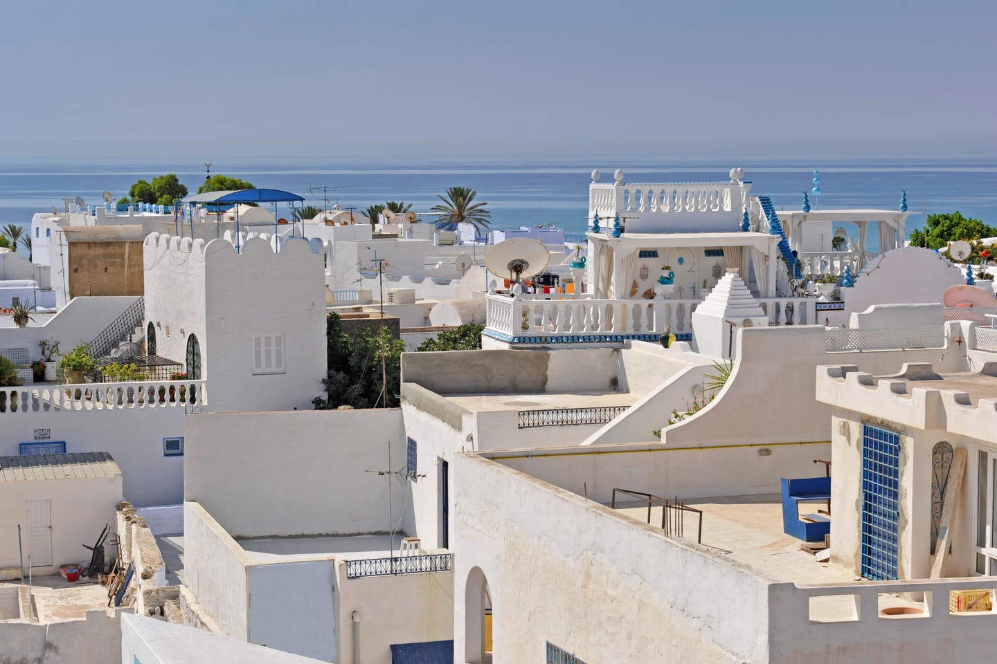 Hammamet Sehenswürdigkeiten: landestypische weiße Häuser