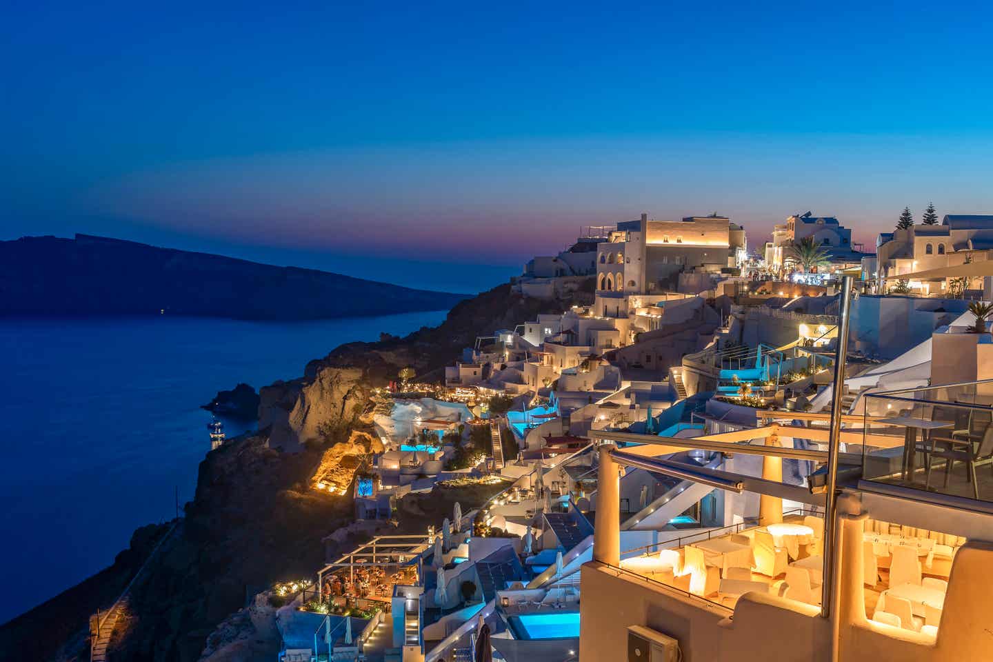 Santorin bei Nacht