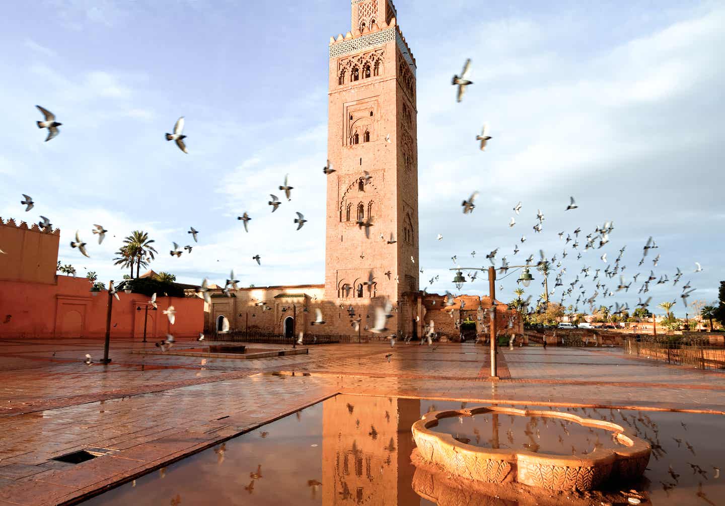 Städtetrip im November: Blick auf die Koutoubia Moschee in Marrakesch