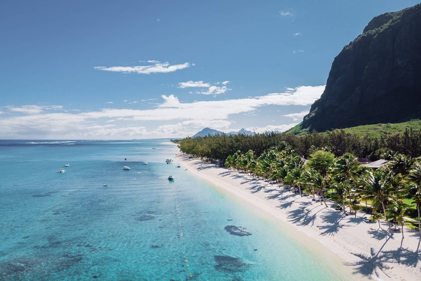 Mauritius Luxusurlaub: Sandstrand mit Palmen 