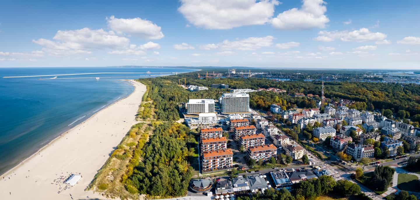 Swinemünde Hotel: Blick auf den Kurort und den Strand