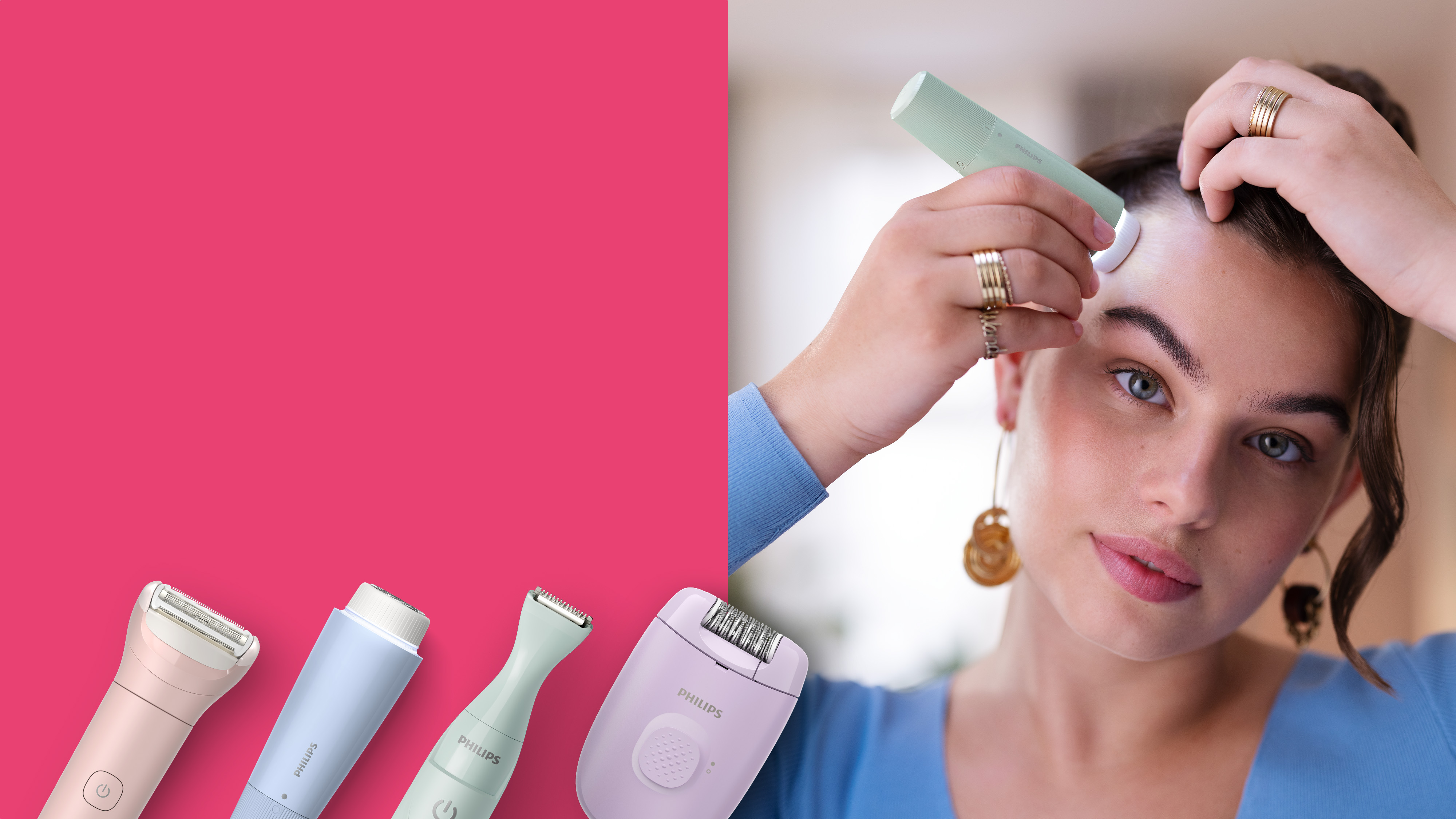 Lady with an hair remover