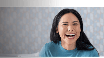 A happy patient smiling.