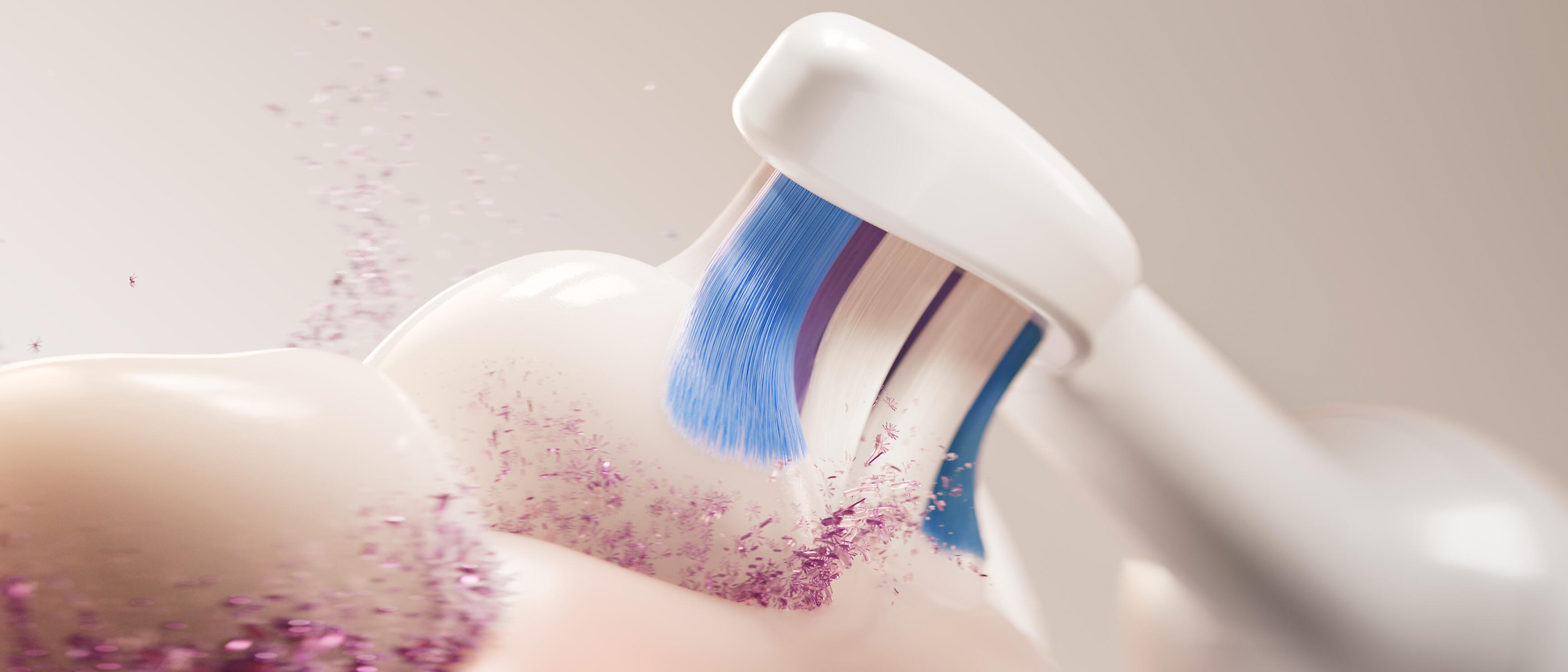 Philips Sonicare Sensitive brush head brushing teeth
