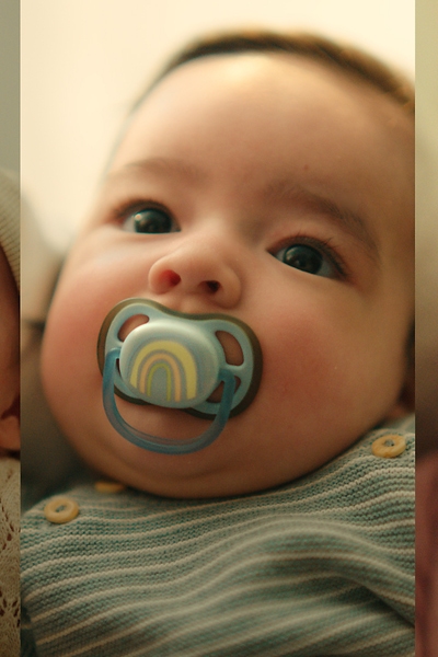 Baby smiling in a bath