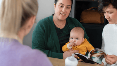Image of a parents with baby