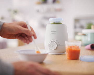 חימום מוצקים במחמם הבקבוקים של Avent