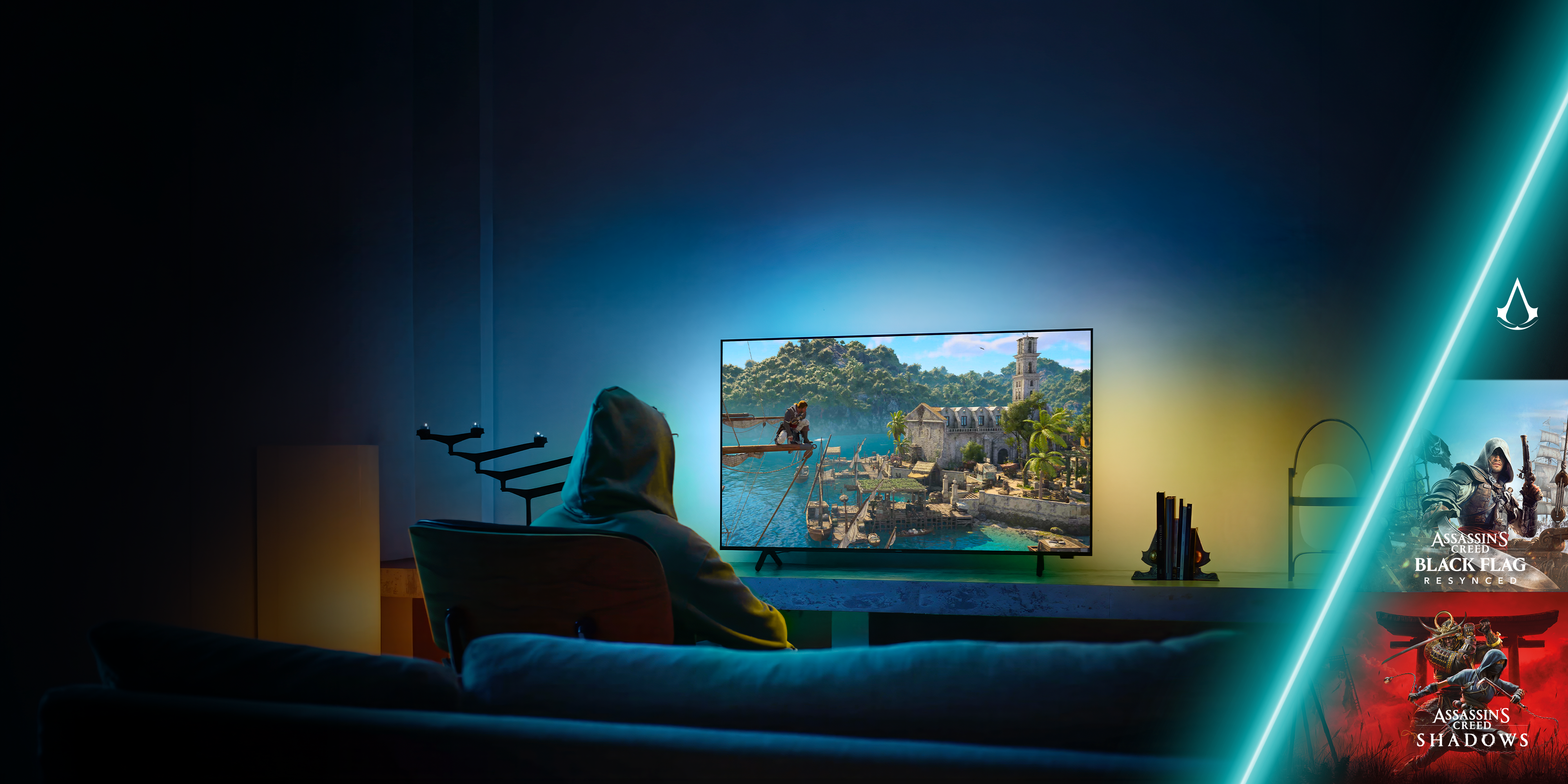Bénéficiez d’une offre de remboursement pour l’achat d’un TV Philips Ambilight du 28 septembre au 29 octobre 2026, et pour les 1000 premiers participants, bénéficiez d’un code d’activation pour télécharger un jeu Assassin’s Creed.