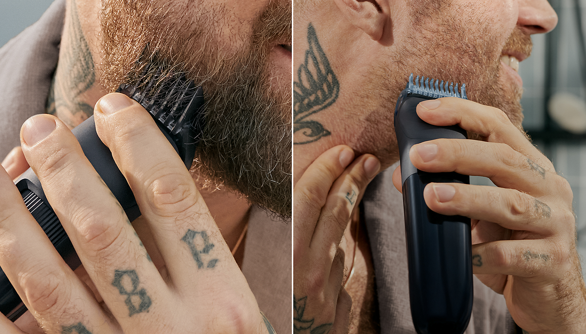 זקן לפני ואחרי תספורת