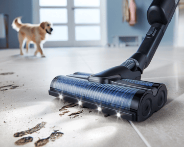 Tuvumā parādīta putekļsūcēja galva ar gaismas diožu apgaismojumu