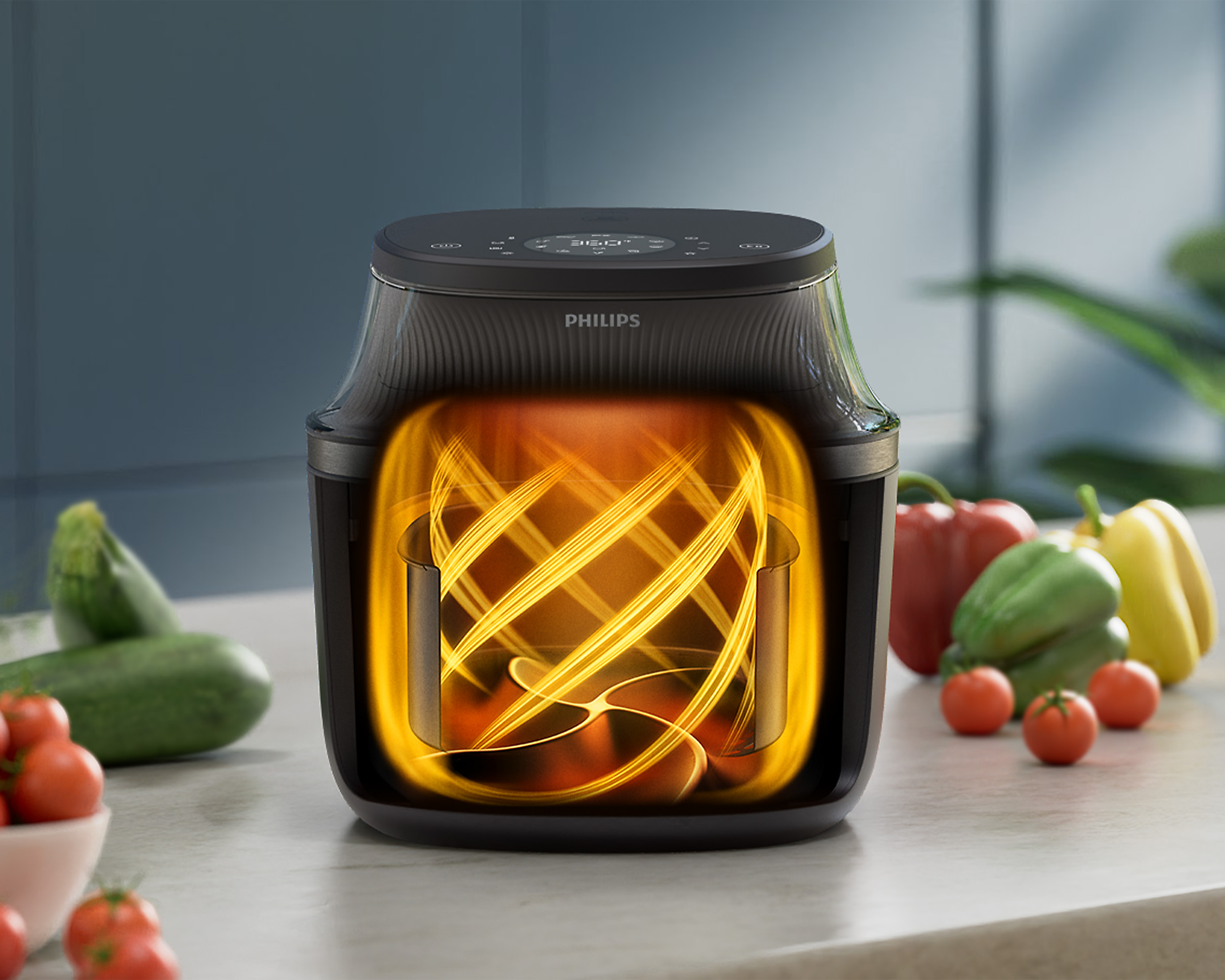 RapidAir Plus tehnoloģija nodrošinās izcili kraukšķīgu ēdienu