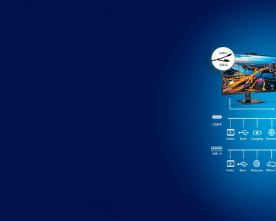 L’immagine che mostra la connessione ibrida per il monitor Philips