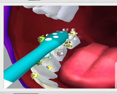 The Sonicare For Kids app visualizing brushing.