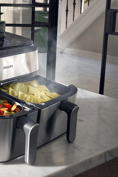 جهاز Airfryer من Philips ذو السلة المزدوجة مع وظيفة البخار.