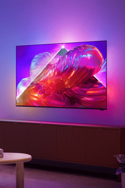 Nappali Philips Ambilight TV-vel