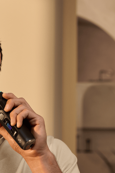 Man with Goatee Shaving