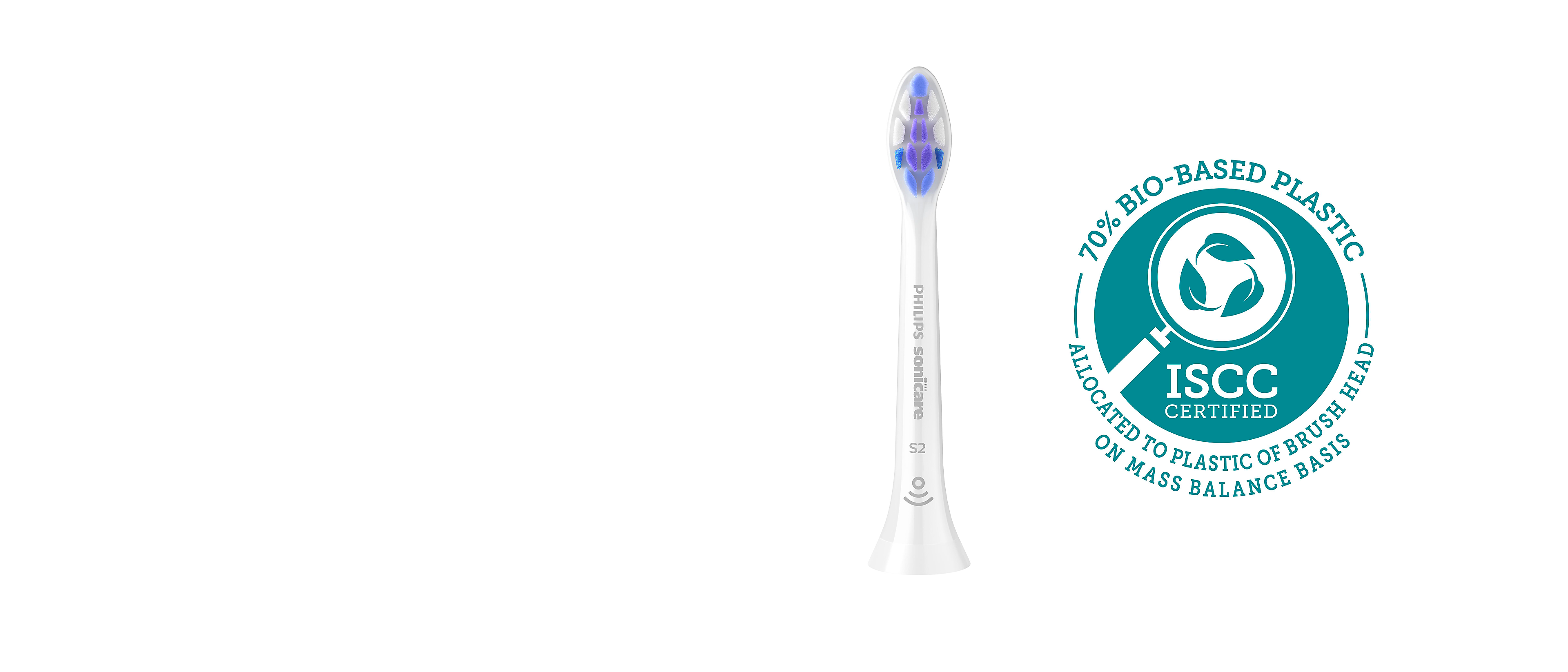 Philips Sonicare Sensitive brush head with ISCC Certified badge