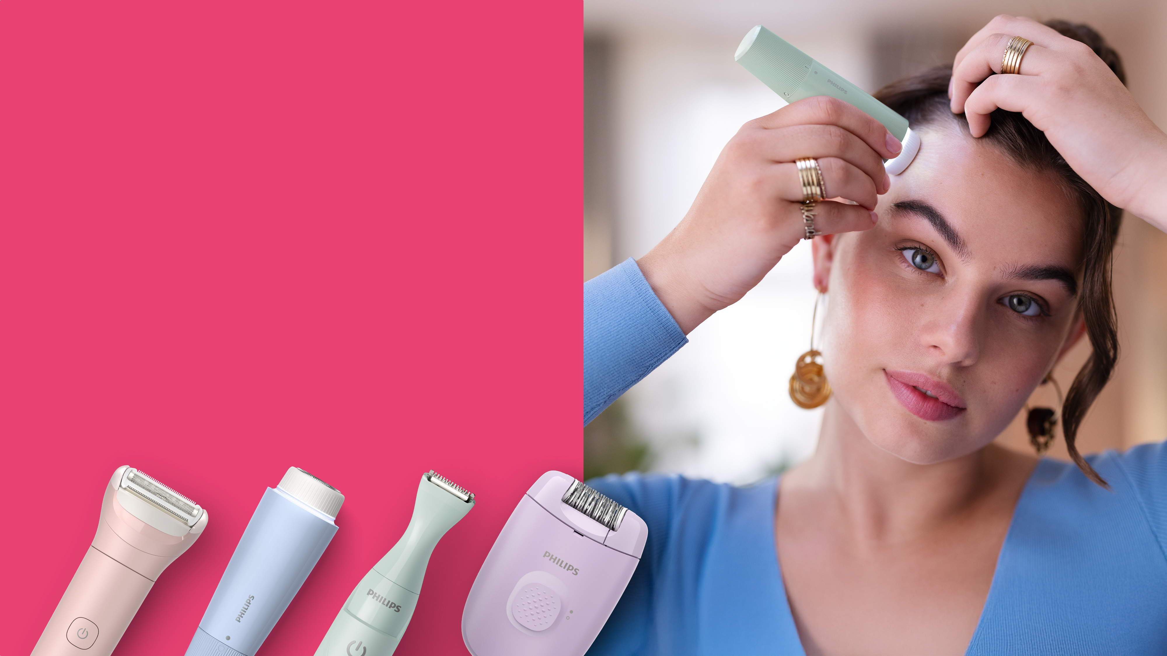 Lady with an hair remover