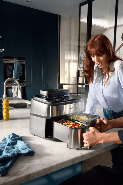 Philips Airfryer mit Doppelkorb und Dampf.
