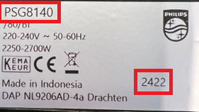 Serijska številka likalnika s paro