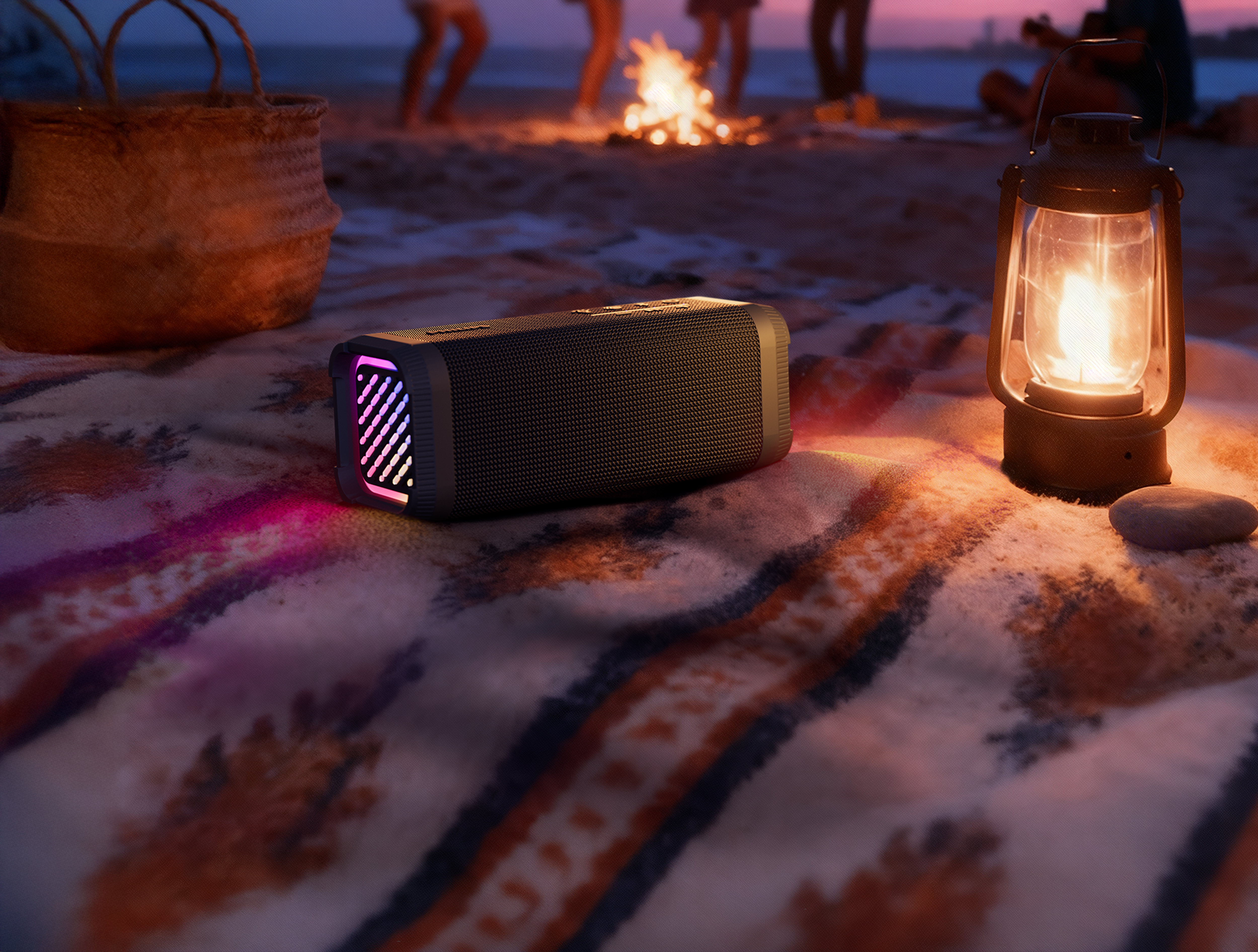 Prenosni zvočnik Philips z globokimi basi, barvitimi lučkami in trpežno zasnovo