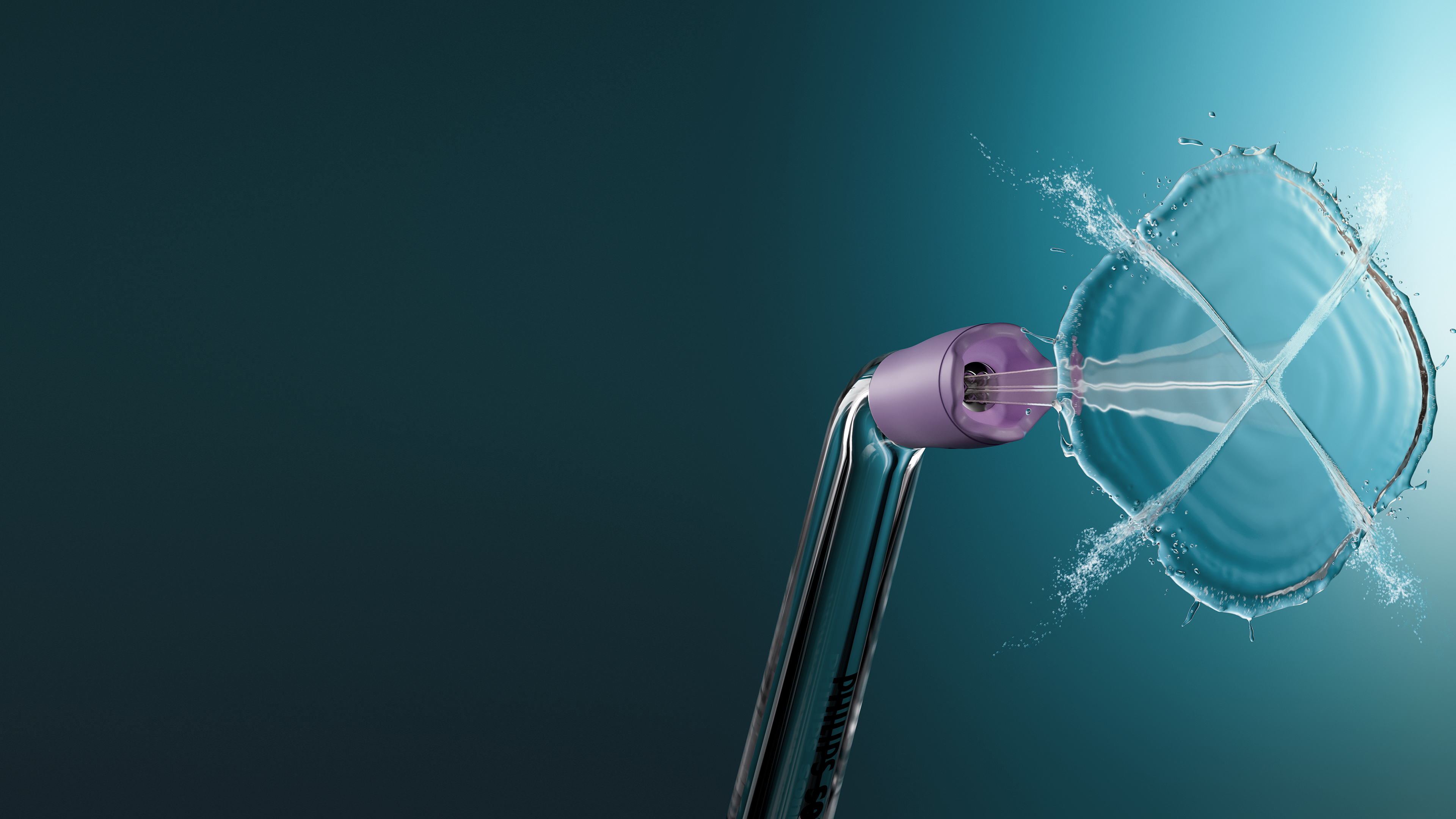 A Quad Stream nozzle spraying water in an X-shape.